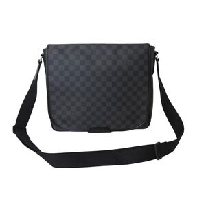 LOUIS VUITTON Daniel Shoulder Bag Damier Ebene Brown Graphite Black